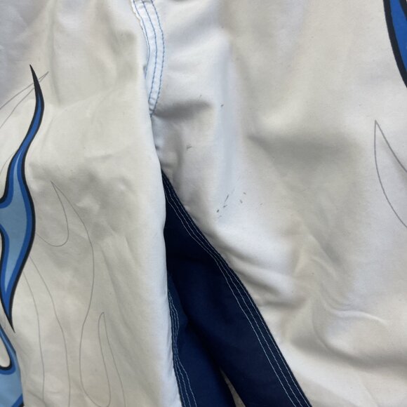 Y2K Men's Ripzone Blue Flames Board Shorts Surfer Skate Beach Grunge Men Sz 32 - Picture 10 of 16